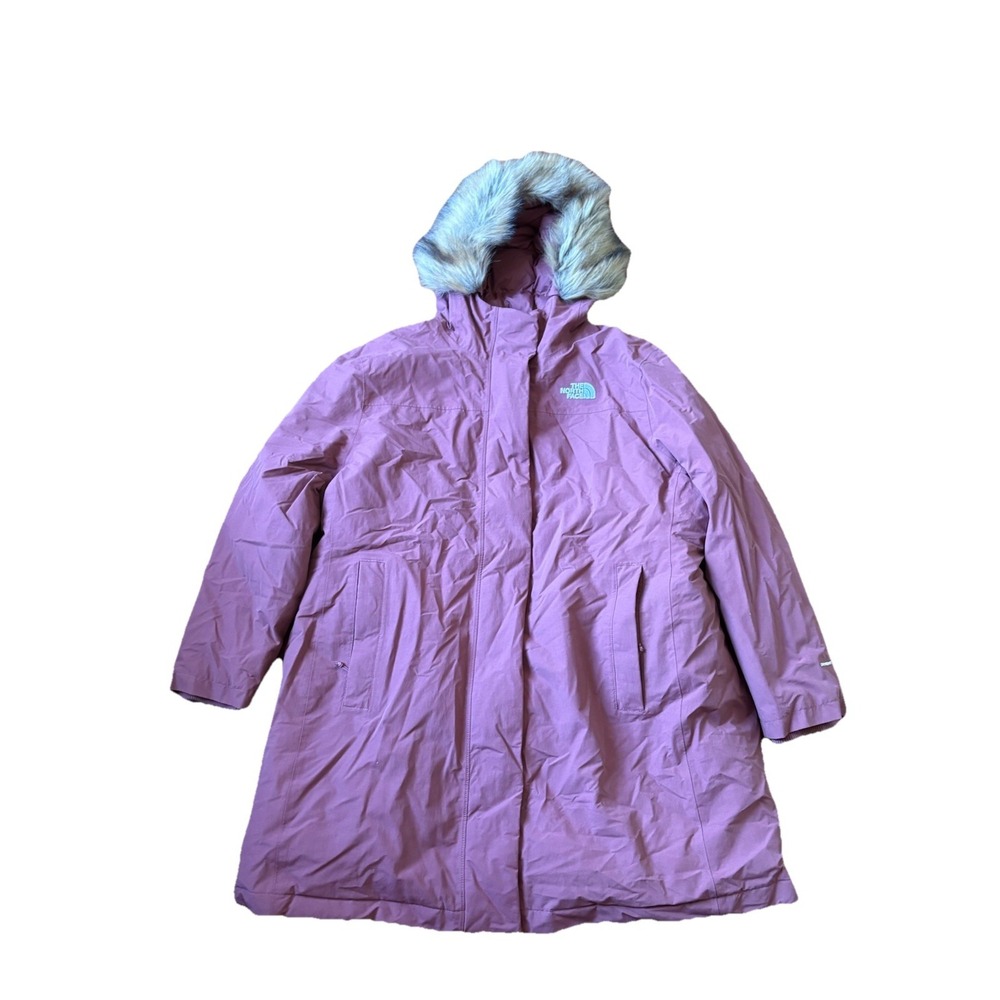 The North Face Women's Down Parka Jacket Fur Hood Dryvent Zip Size 3XL 3X